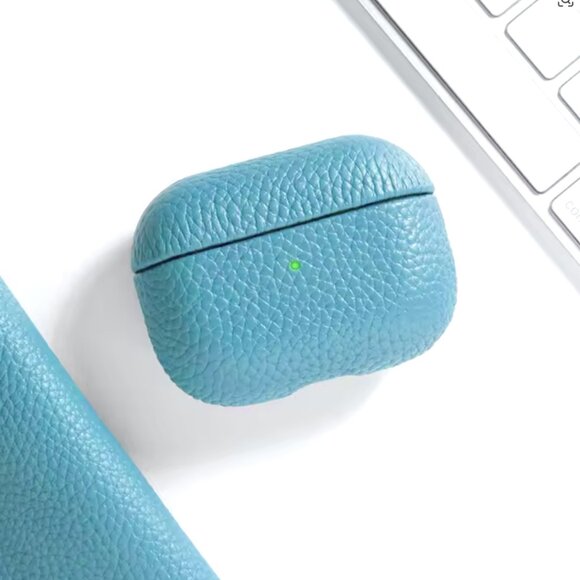 NWT SKY BLUE Pebble Leather Case for Apple Airpods Pro 2 - Picture 6 of 6
